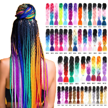 Wholesale Prestreched  Box Crochet Hair Attachment For Braids Natural Ombre Jumbo Expression Synthetic Braiding Hair Extension